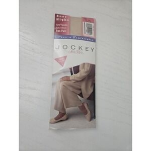 VTG Jockey Sheer And Comfortable‎ Knee Highs Sand Reg 2 Pair Sandalfoot